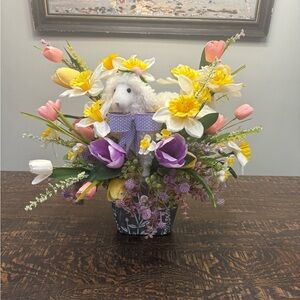 Spring Easter Worthy Lamb Centerpiece